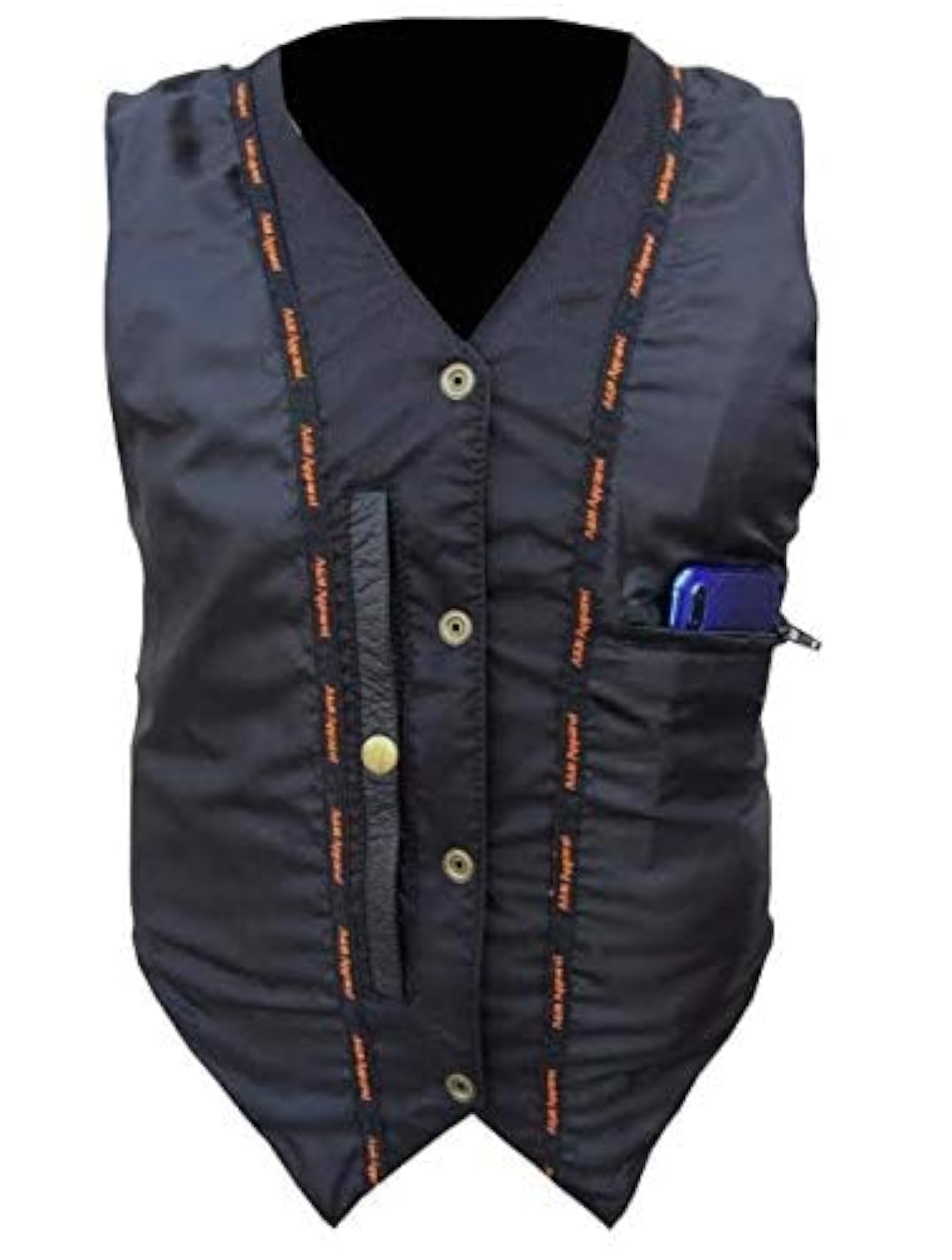 Motorcycle Biker Classic Vest with Gun Pocket, Cowhide Leather